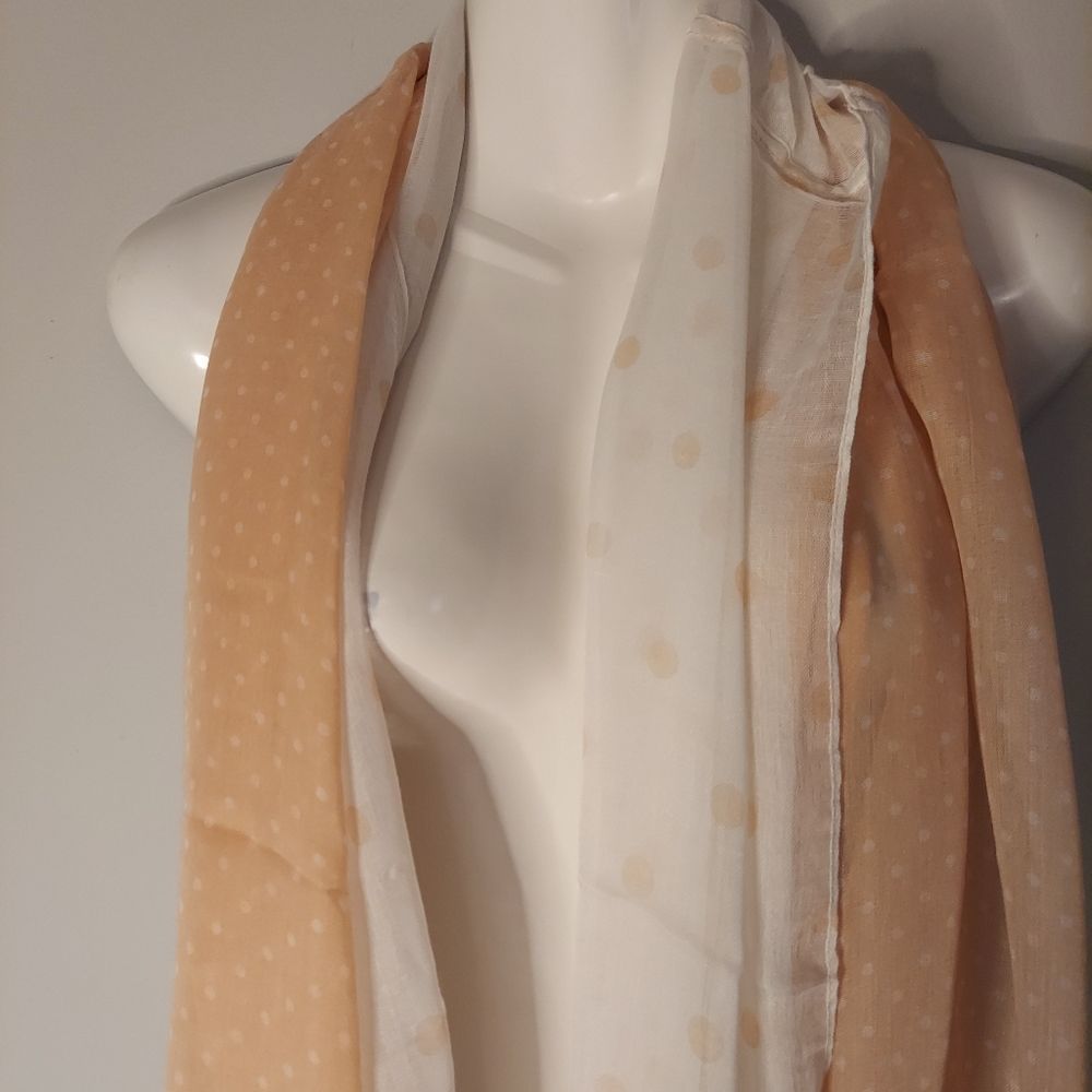 Polka Dots Peach Lightweight Infinity Scarf - Picture 4 of 10